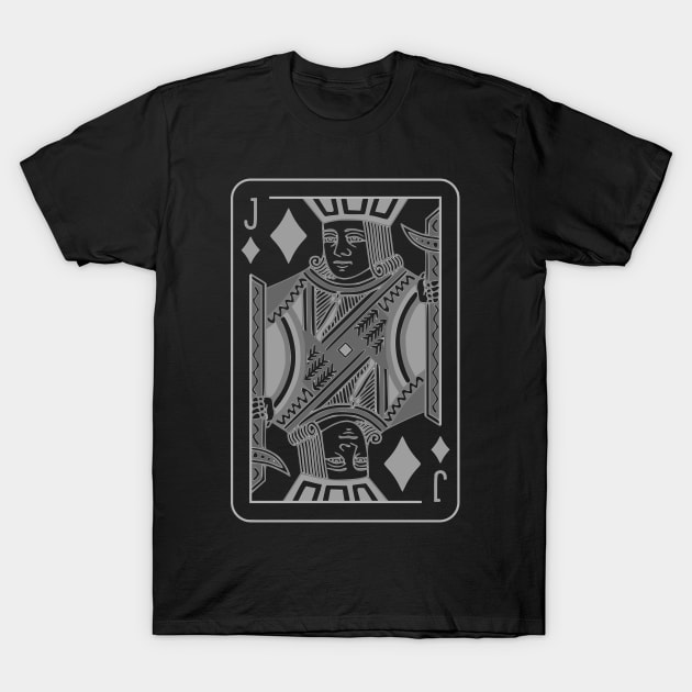 Jack of Diamonds Grayscale T-Shirt by inotyler